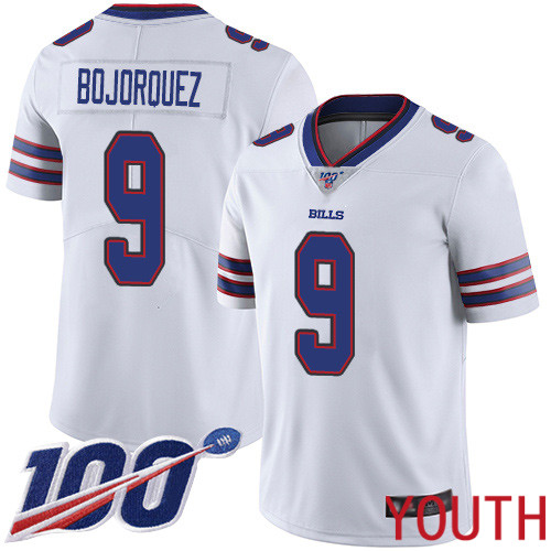 Youth Buffalo Bills 9 Corey Bojorquez White Vapor Untouchable Limited Player 100th Season NFL Jersey